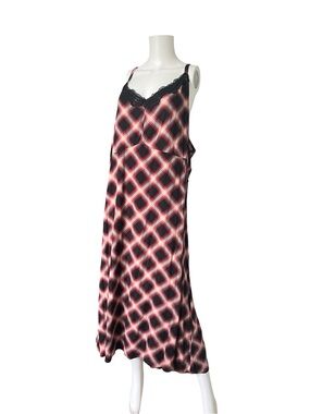 Torrid Midi Dress Black Red White Plaid Goth Grunge Womens Plus Size 6X